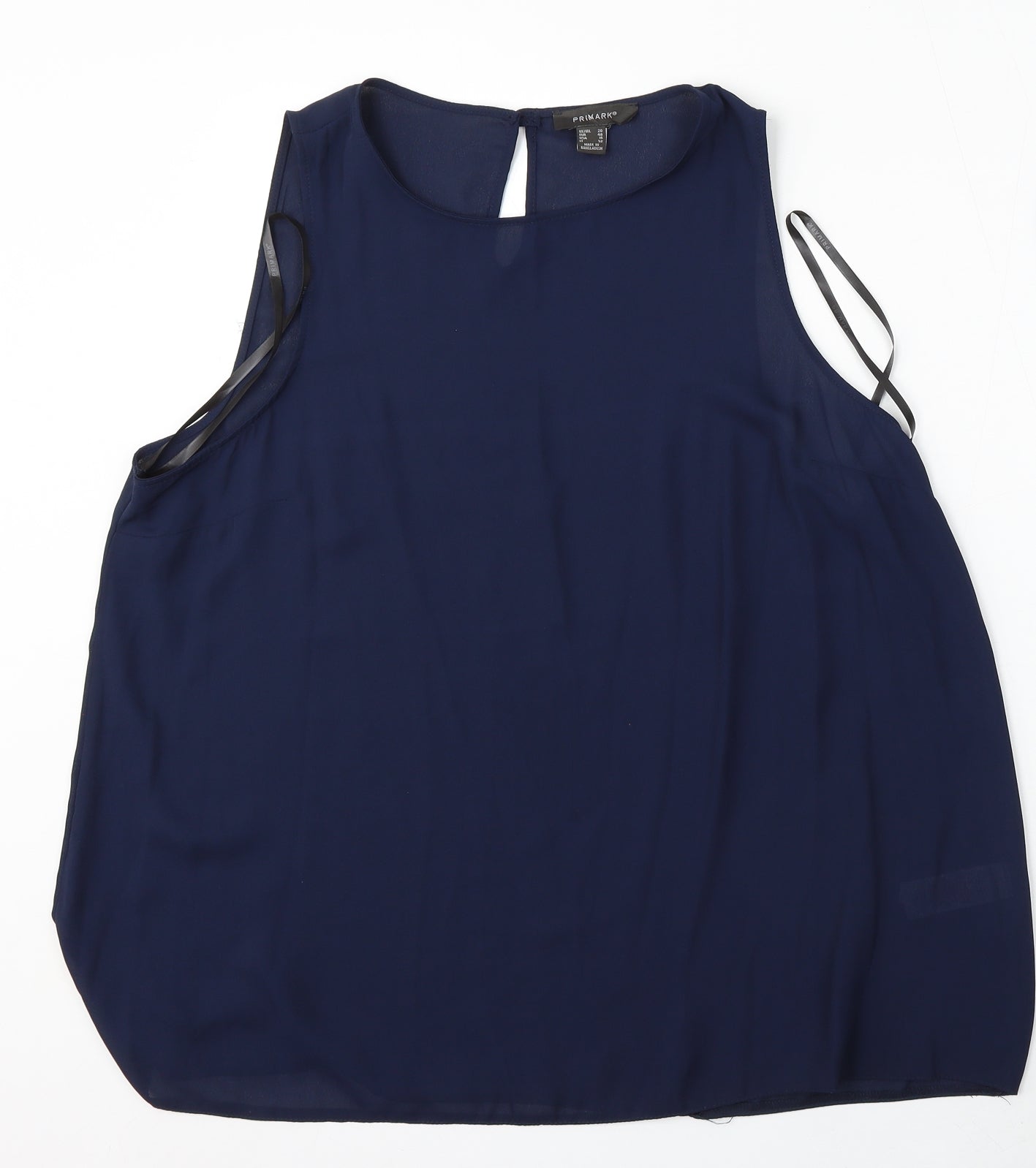 Primark Womens Blue  Polyester Basic Blouse Size 20 Round Neck