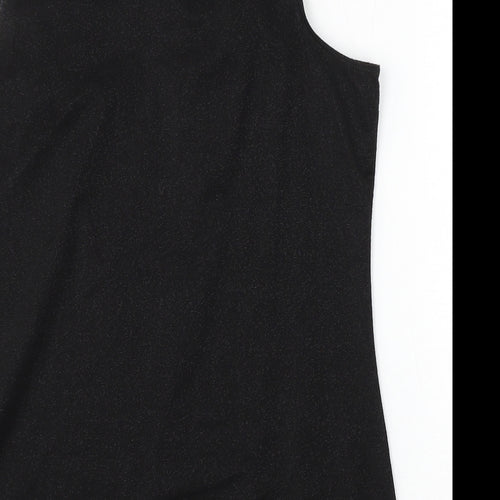 George Womens Black  Polyester Basic Blouse Size 16 Round Neck