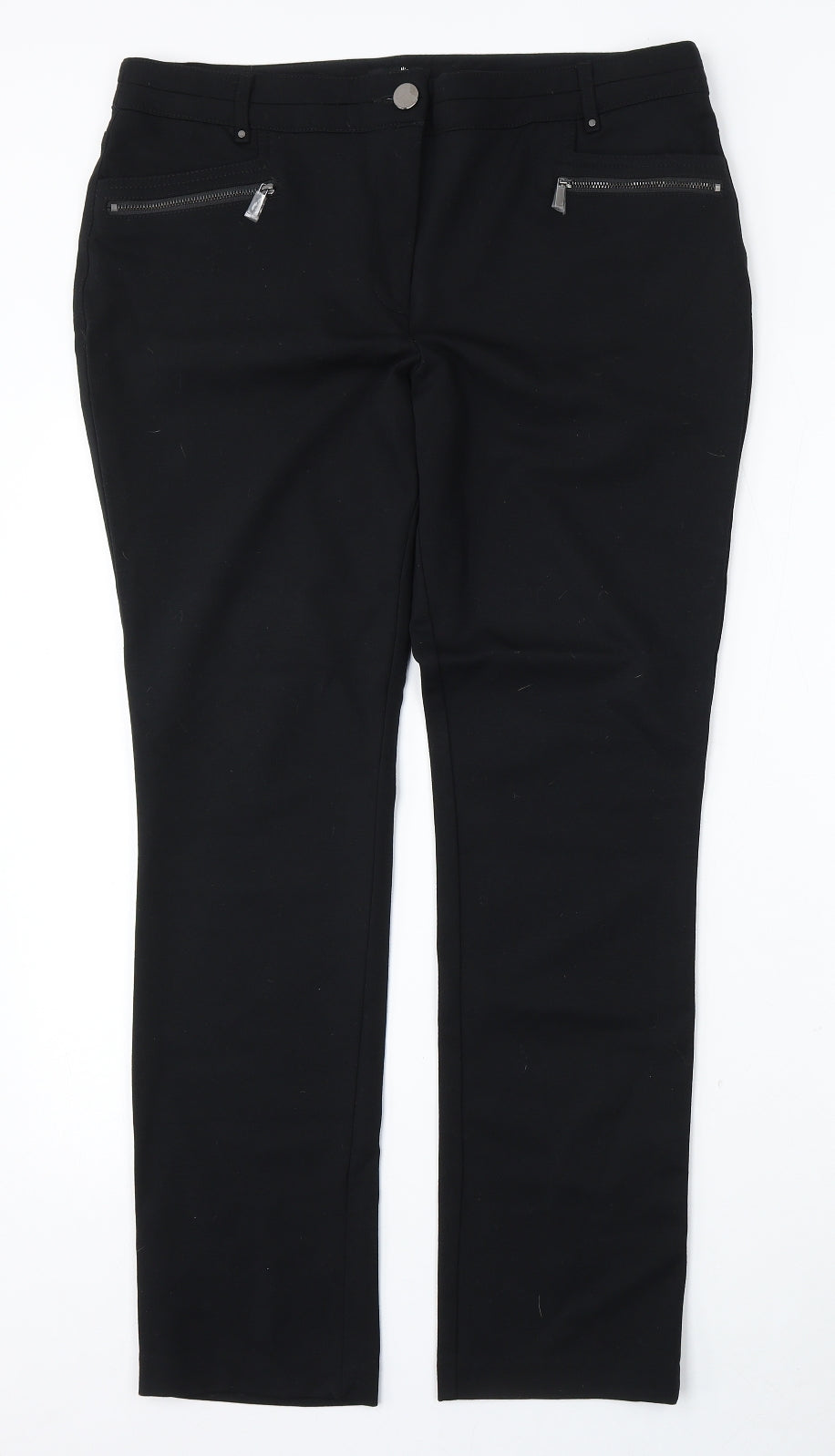 Wallis Womens Black  Viscose Skinny Jeans Size 14 L31 in Regular Zip