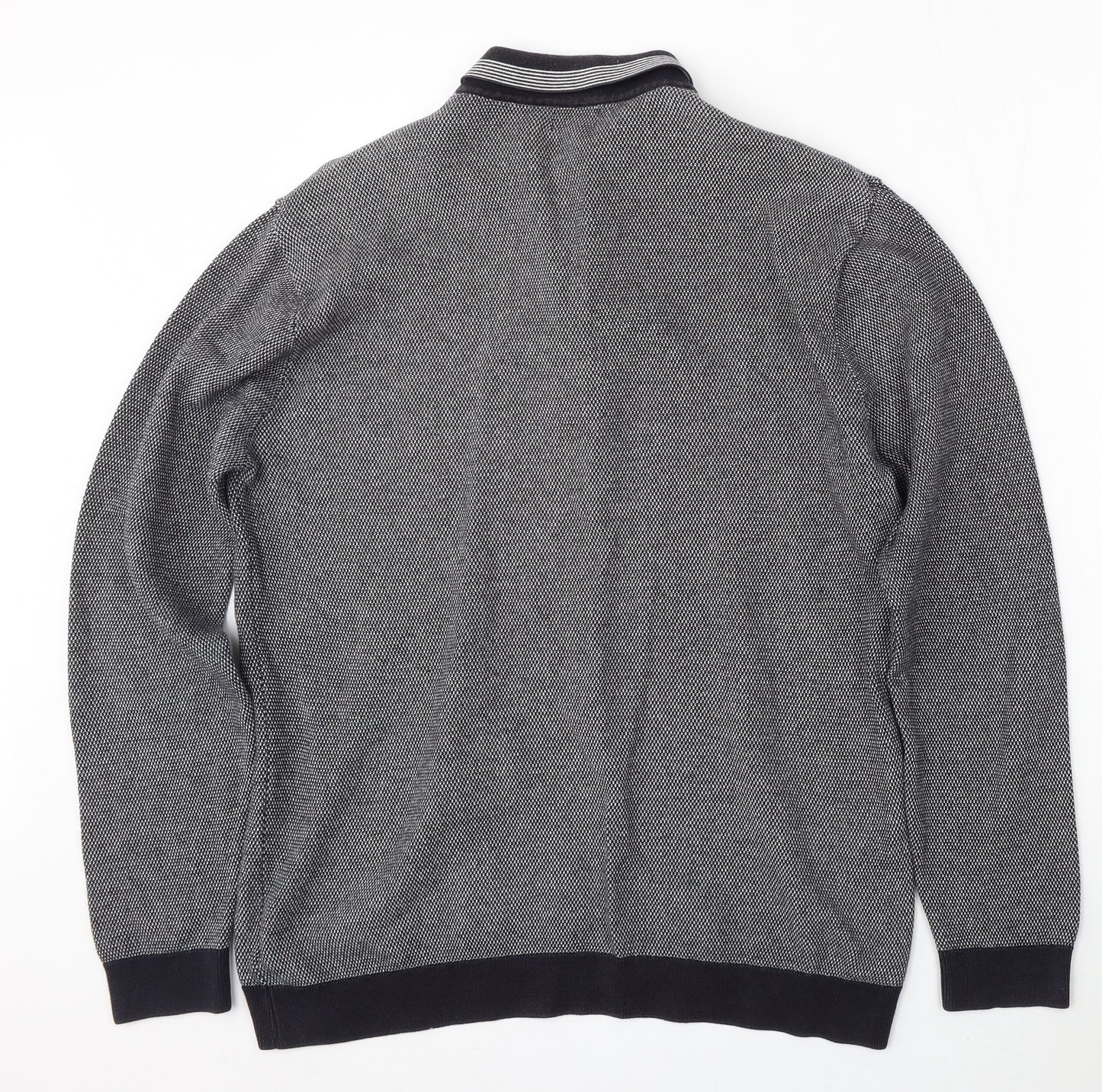NEXT Mens Blue Collared  Cotton Pullover Jumper Size XL
