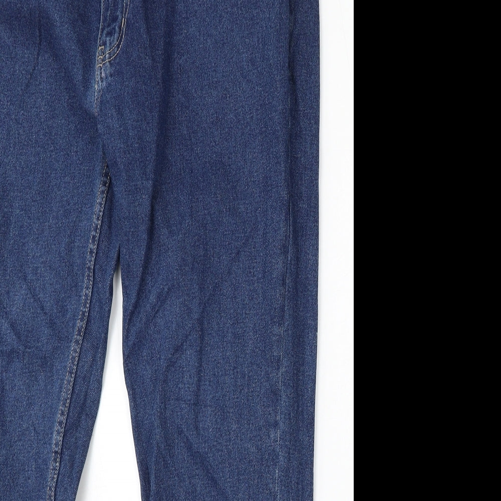 George Mens Blue  Cotton Straight Jeans Size 40 L32 in Regular Button