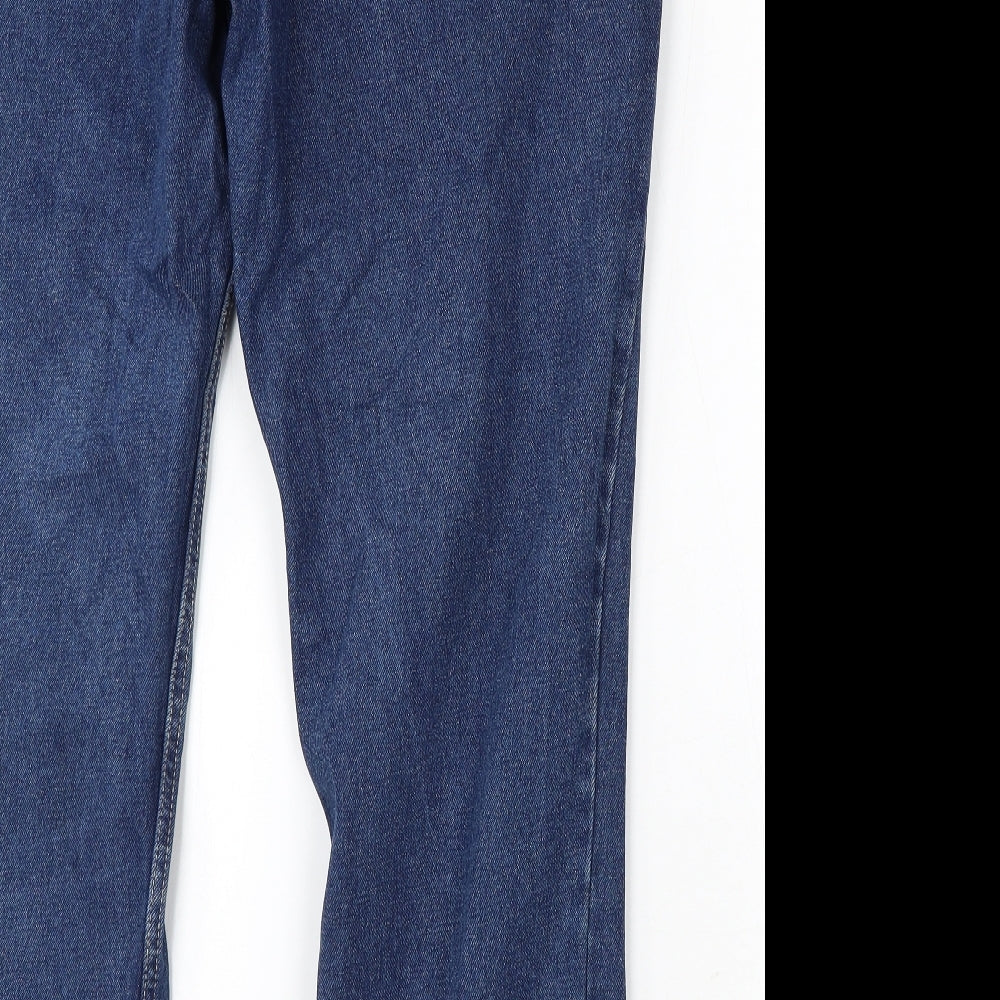 George Mens Blue  Cotton Straight Jeans Size 40 L32 in Regular Button