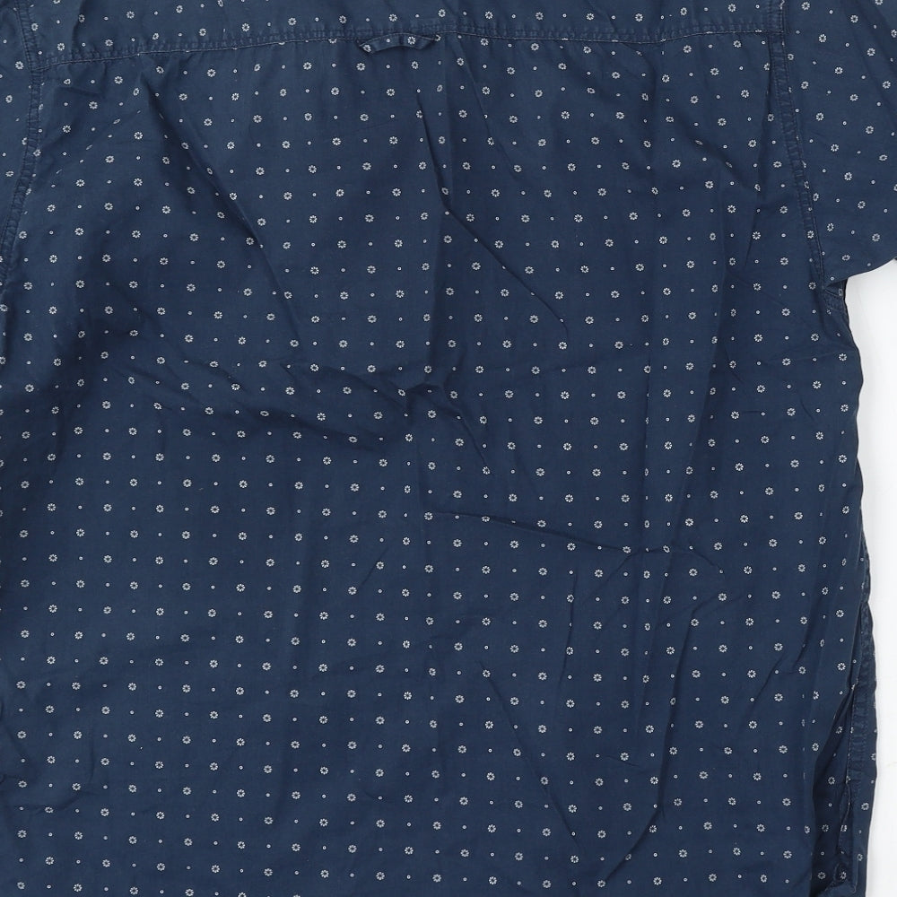 Diesel Mens Blue Geometric Cotton  Polo Size 2XL Collared Button