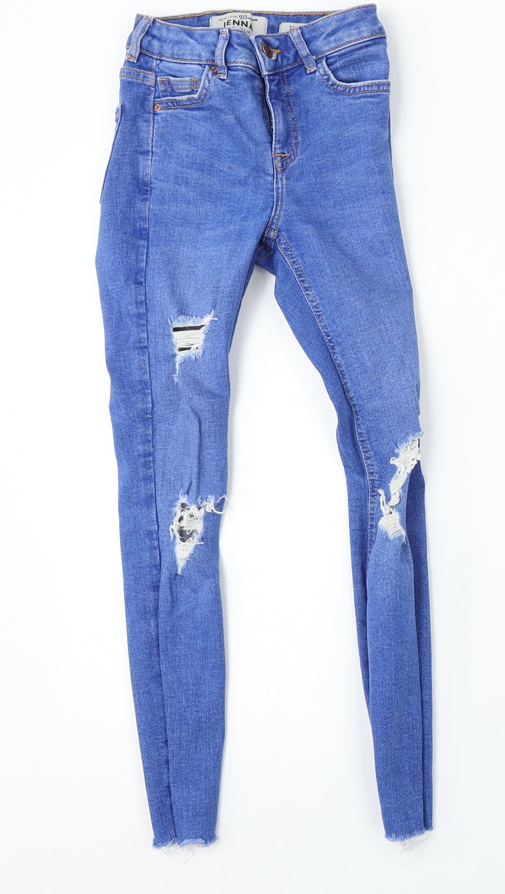 New Look Girls Blue Cotton Skinny Jeans Size 9 Years Regular