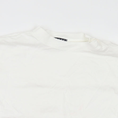 ELLE Girls White Floral Cotton Basic T-Shirt Size 2 Years Crew Neck