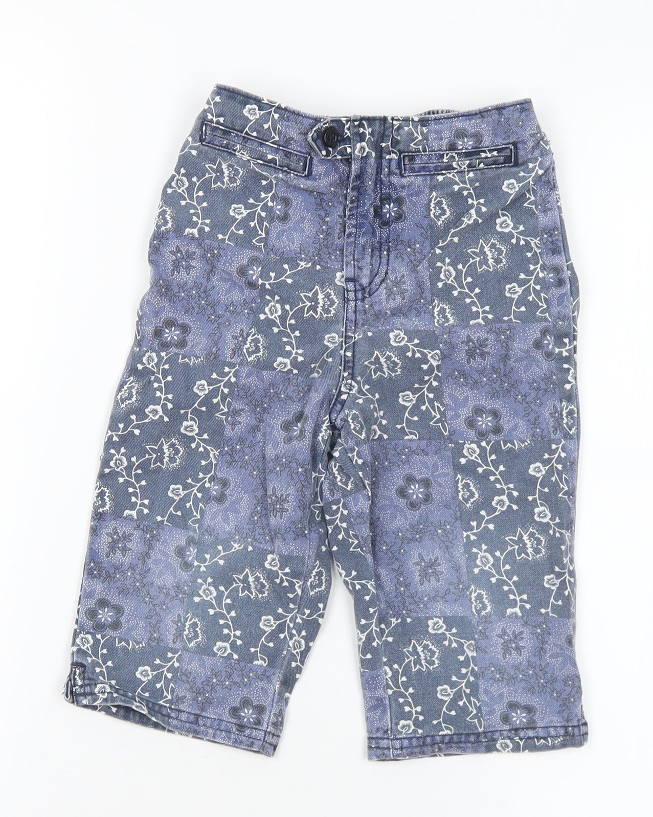 Gap Girls Blue Floral Cotton Straight Jeans Size 2 Years  Regular