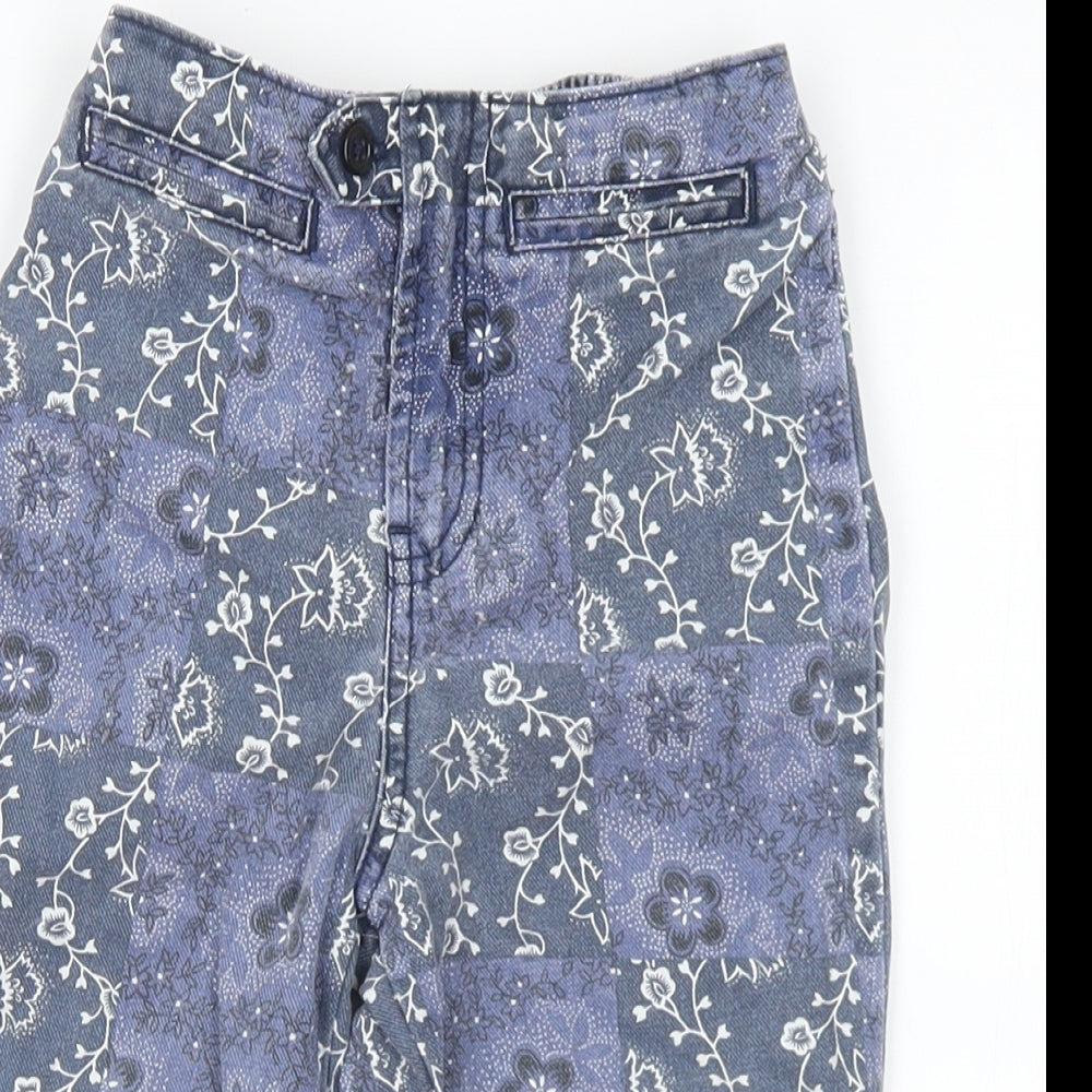 Gap Girls Blue Floral Cotton Straight Jeans Size 2 Years  Regular