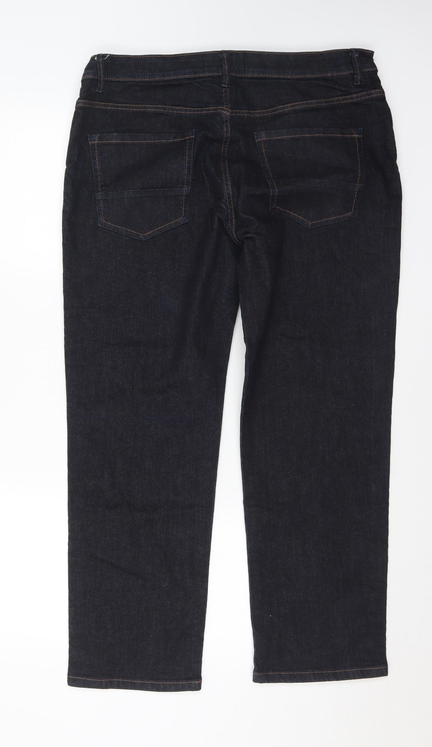 NEXT Mens Black  Cotton Straight Jeans Size 36 in L29 in Regular Button