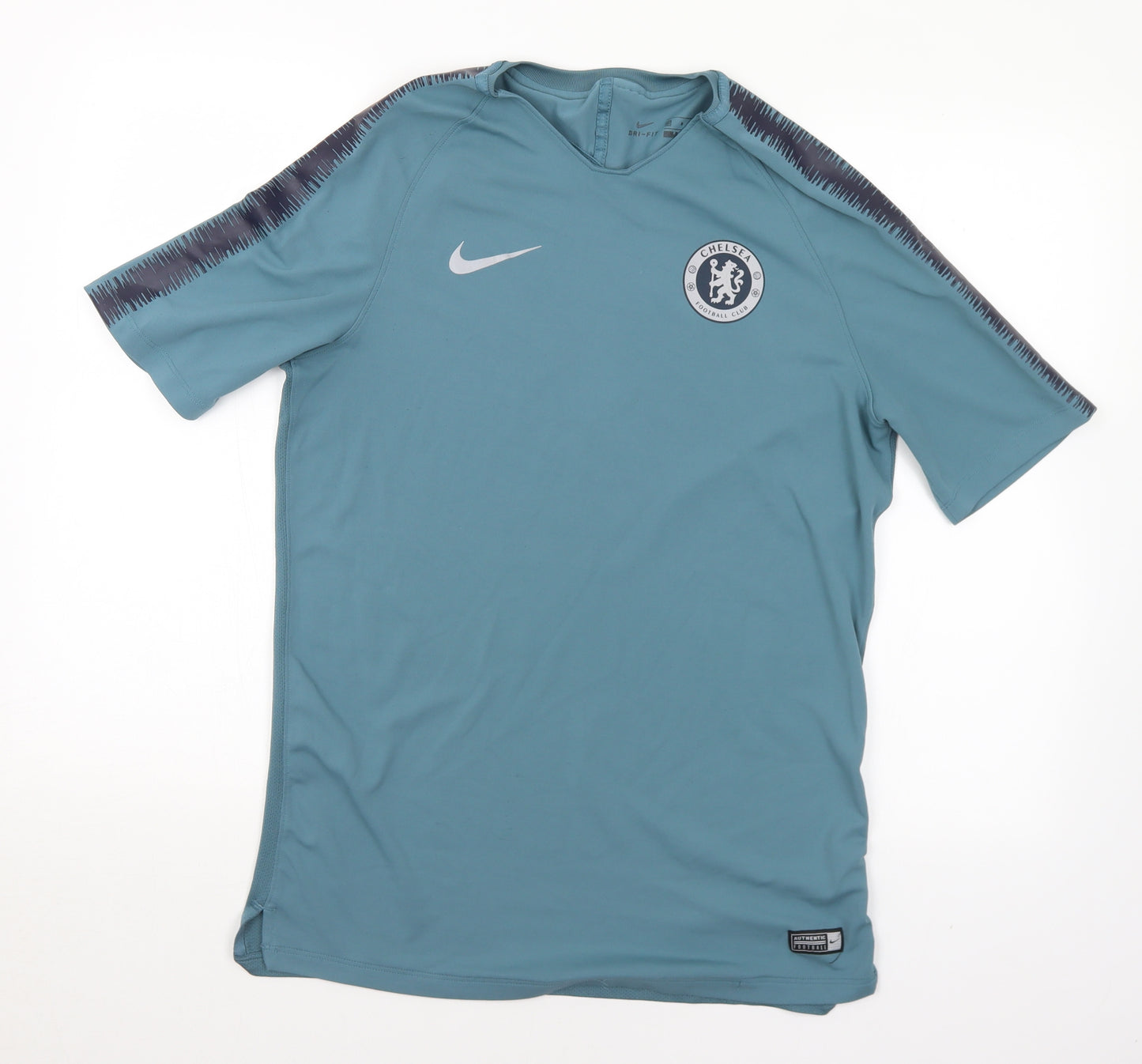 Nike Mens Blue  Polyester  T-Shirt Size L V-Neck  - Chelsea Football Club