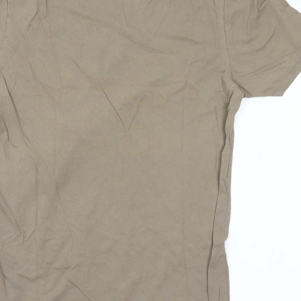 JACK & JONES Mens Brown  Cotton  T-Shirt Size S Round Neck