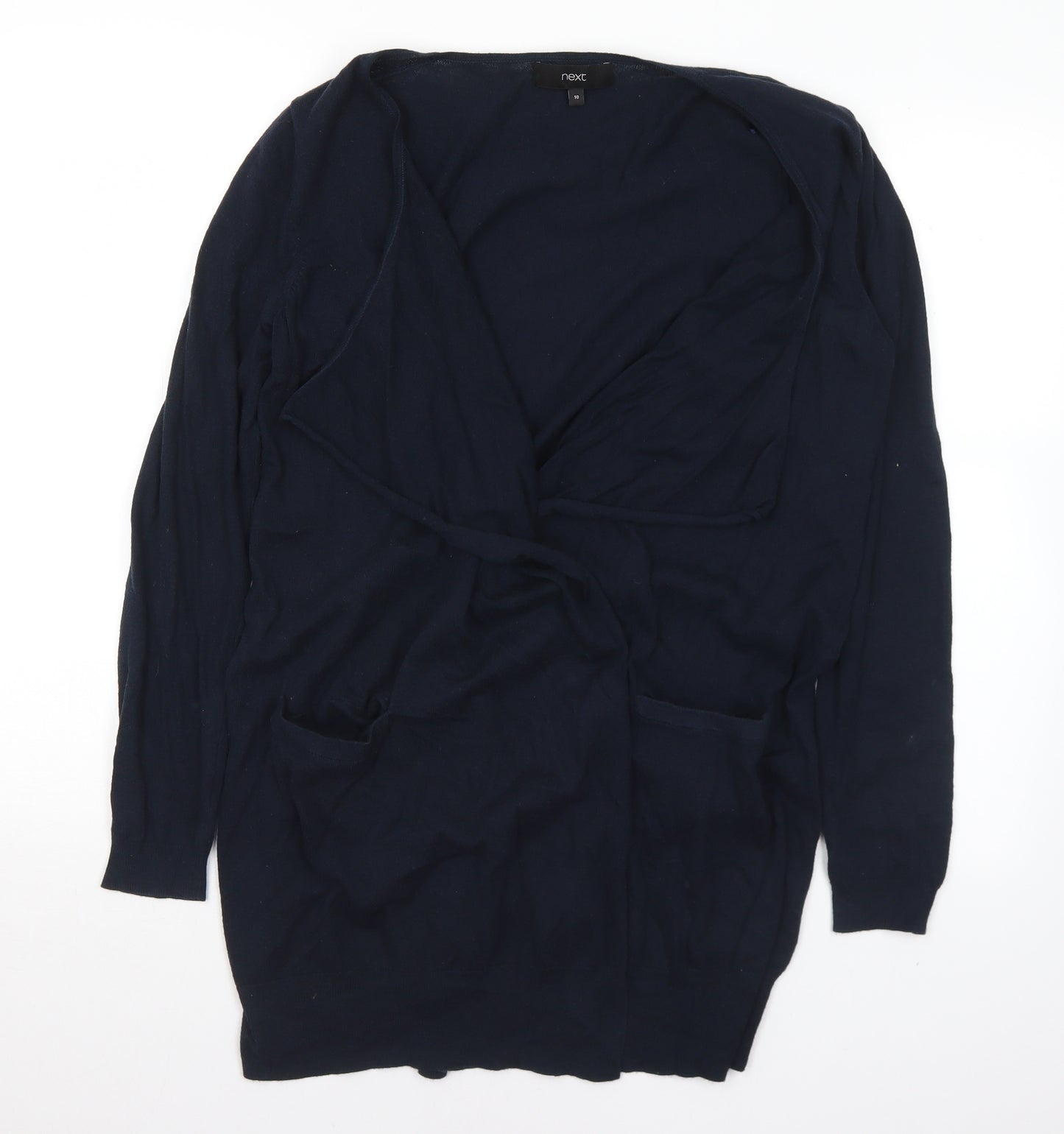 NEXT Womens Blue V-Neck  Cotton Cardigan Jumper Size 10