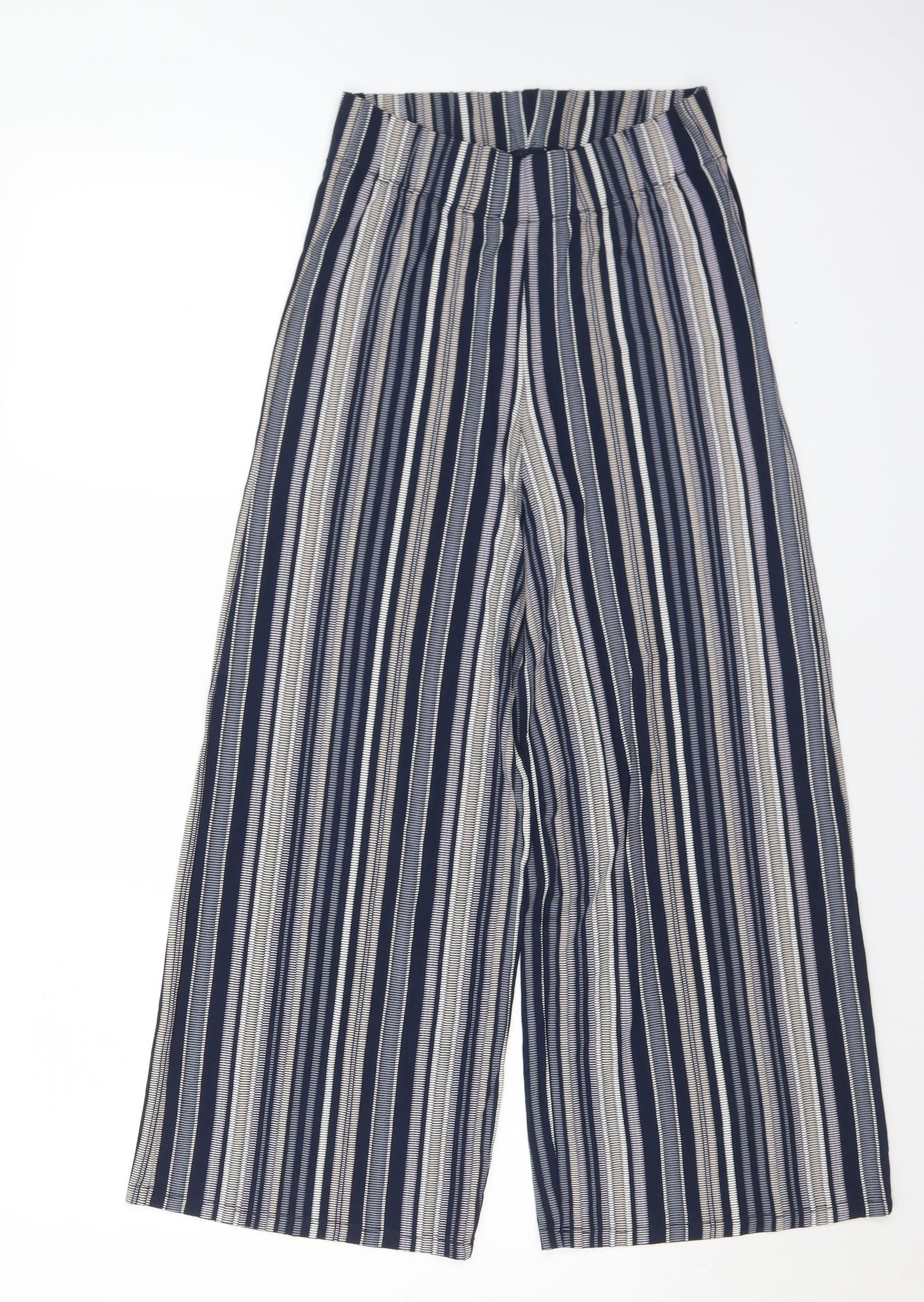 Marks and Spencer Womens Multicoloured Striped Viscose Harem Trousers Size 8 L26 in Regular