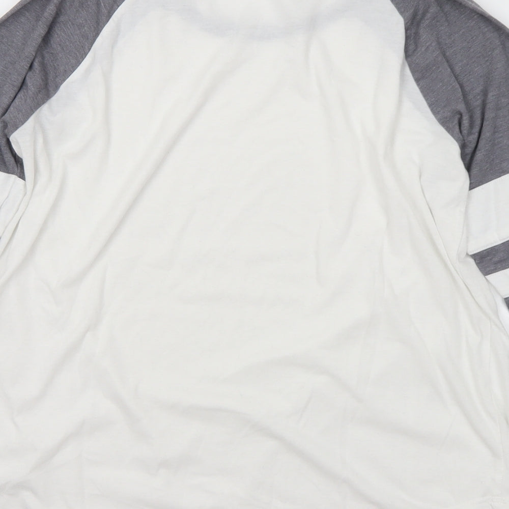 FOREVER 21 Womens White  Cotton Basic T-Shirt Size M Crew Neck