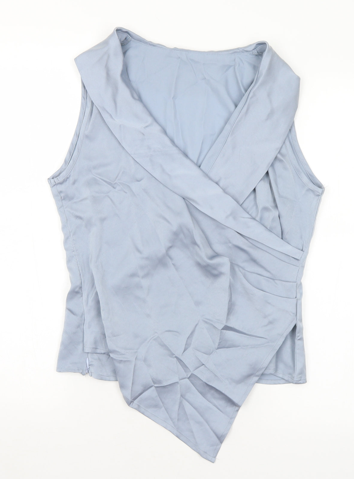 Preworn Womens Blue  Polyester Basic Blouse Size S V-Neck