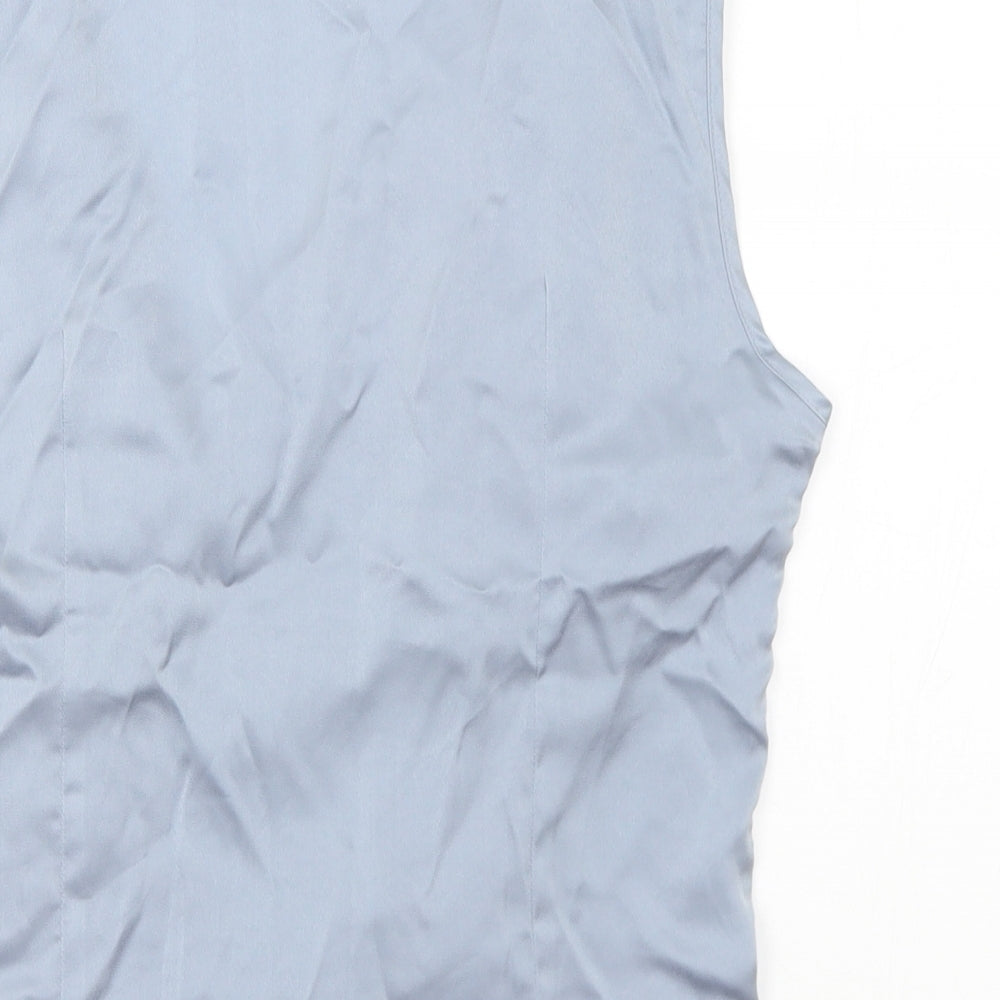 Preworn Womens Blue  Polyester Basic Blouse Size S V-Neck