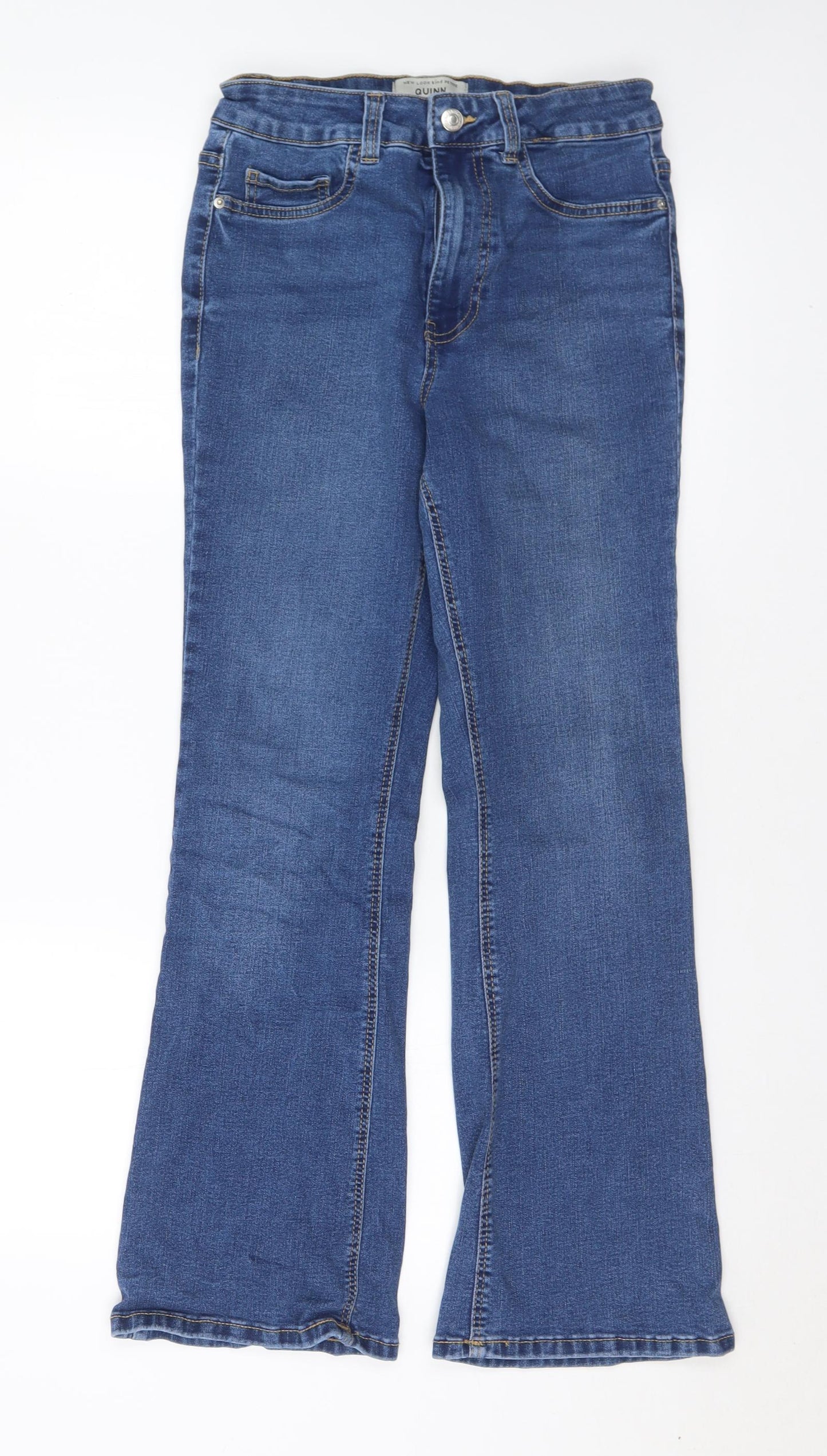 New Look Womens Blue  Cotton Bootcut Jeans Size 10 L28 in Regular Button
