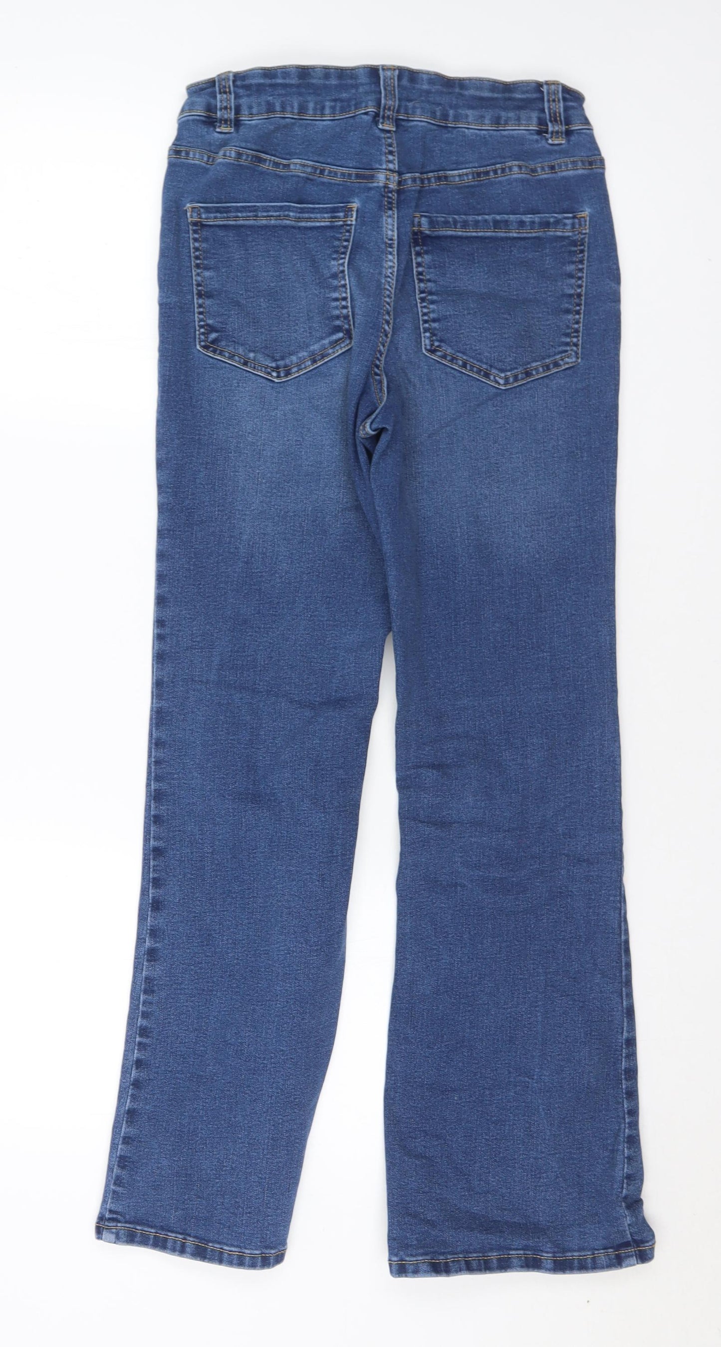 New Look Womens Blue  Cotton Bootcut Jeans Size 10 L28 in Regular Button