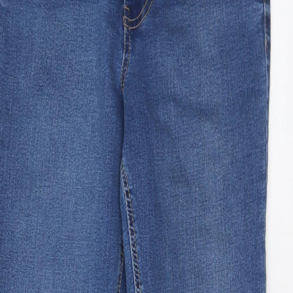 New Look Womens Blue  Cotton Bootcut Jeans Size 10 L28 in Regular Button