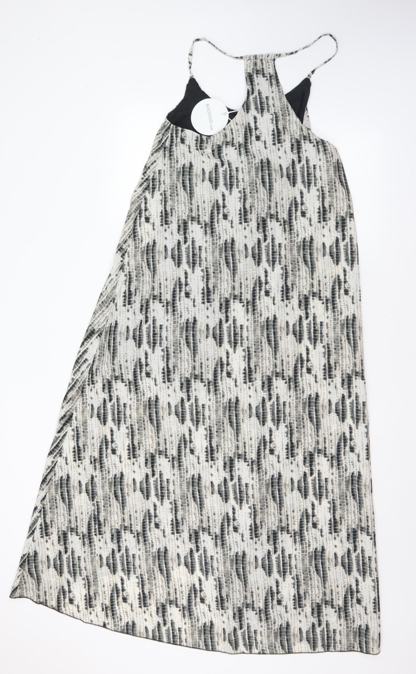 Boohoo Womens Multicoloured Animal Print Polyester Maxi  Size 12  Halter