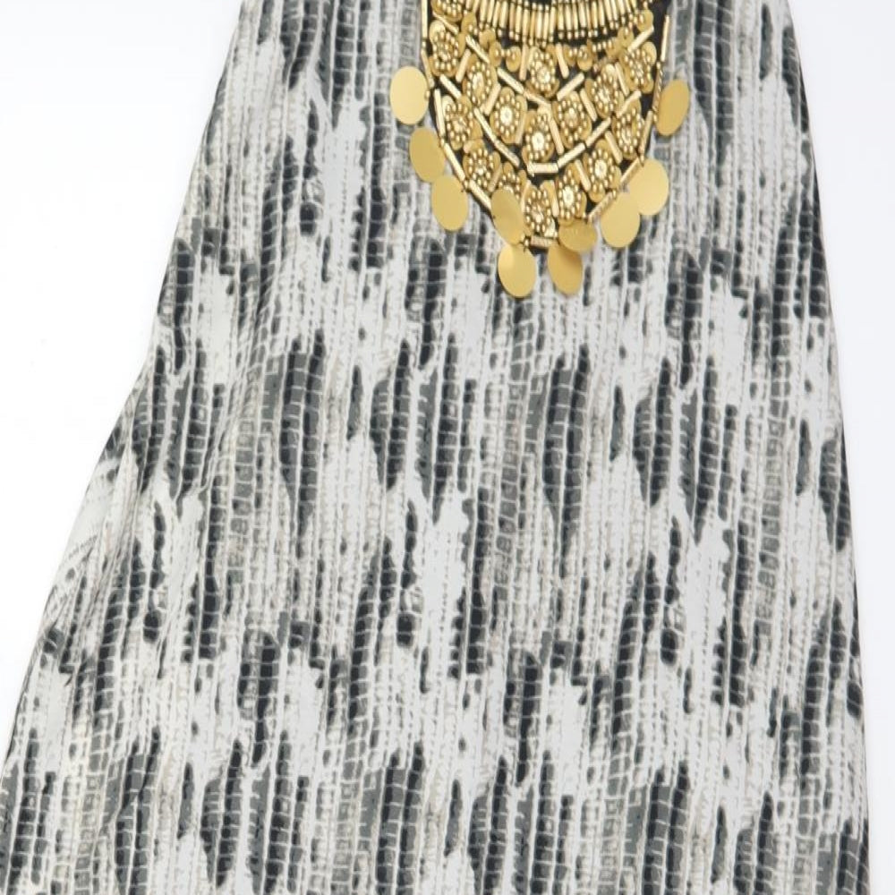 Boohoo Womens Multicoloured Animal Print Polyester Maxi  Size 12  Halter