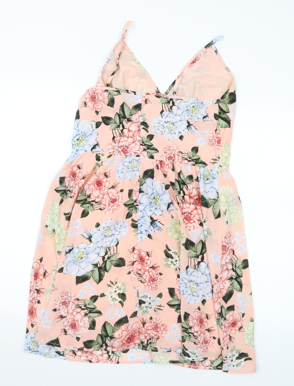 SheIn Womens Multicoloured Floral Polyester Skater Dress  Size L  V-Neck