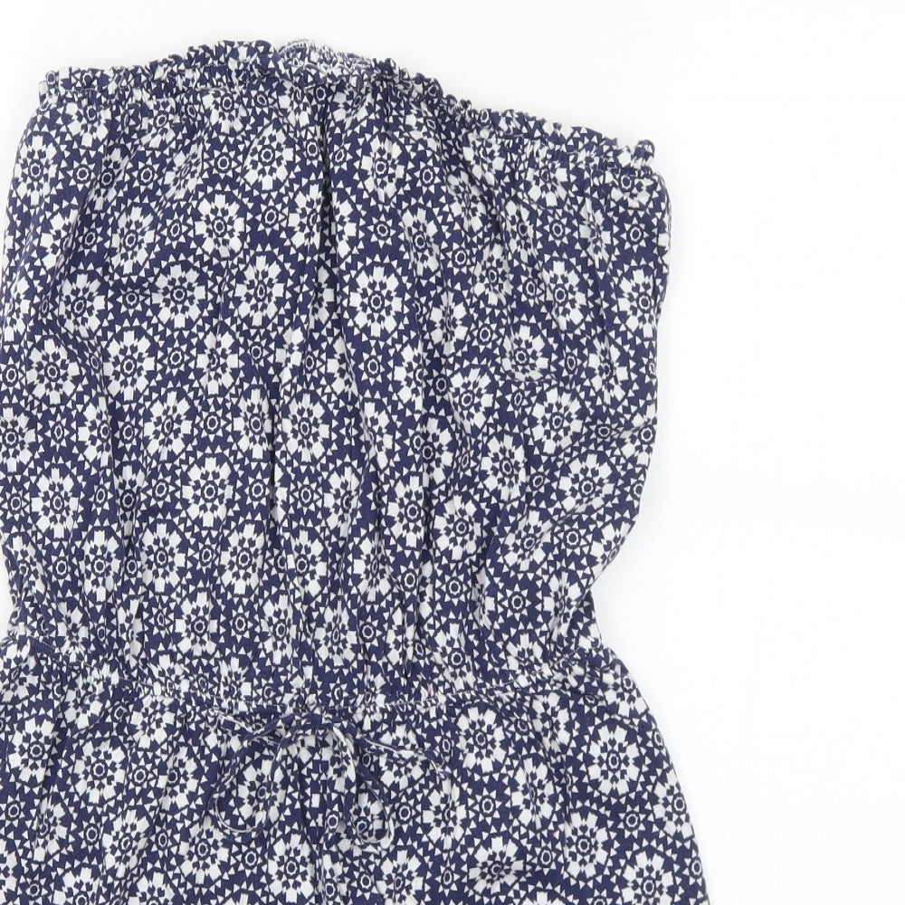 Matalan Womens Blue Geometric Cotton Romper One-Piece Size L