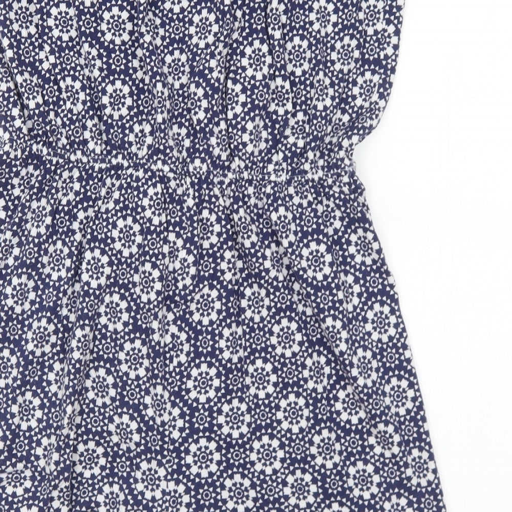 Matalan Womens Blue Geometric Cotton Romper One-Piece Size L