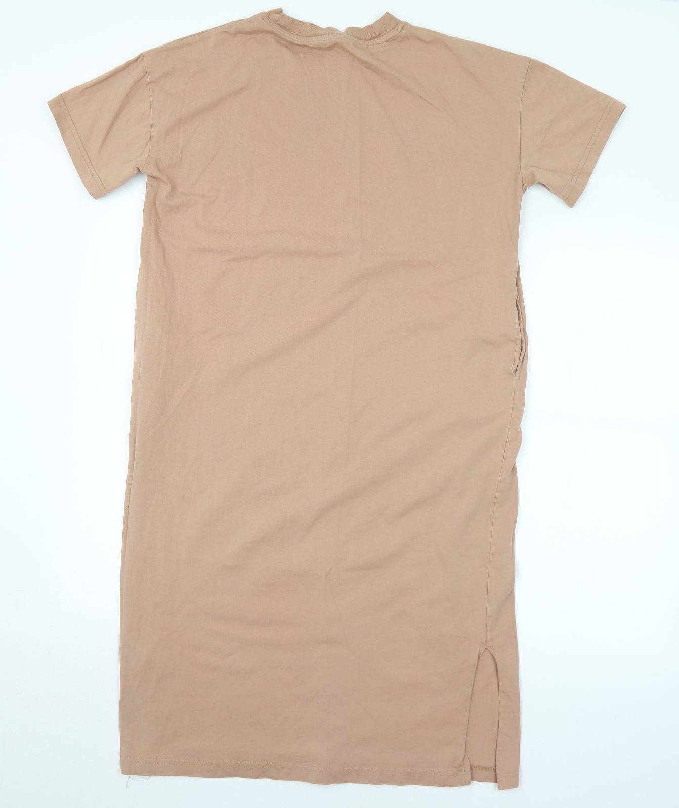 H&M Womens Brown  Cotton T-Shirt Dress  Size XS  Crew Neck