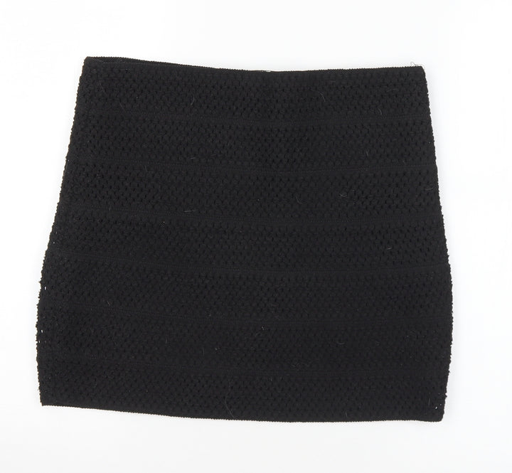 Ricki Womens Black Polyester A-Line Skirt Size S