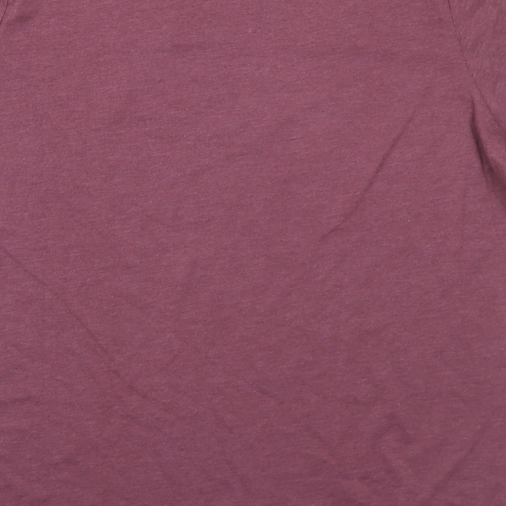 SheIn Womens Purple Floral Cotton Basic T-Shirt Size XL Crew Neck