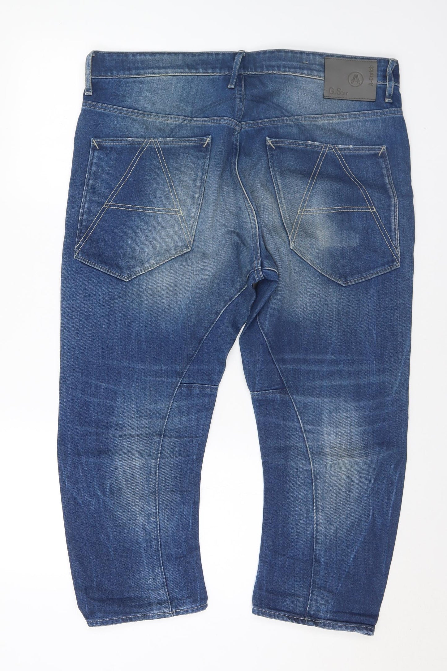 G-Star Mens Blue  Cotton Tapered Jeans Size 36 in L23 in Regular Button