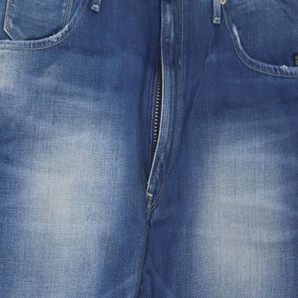 G-Star Mens Blue  Cotton Tapered Jeans Size 36 in L23 in Regular Button