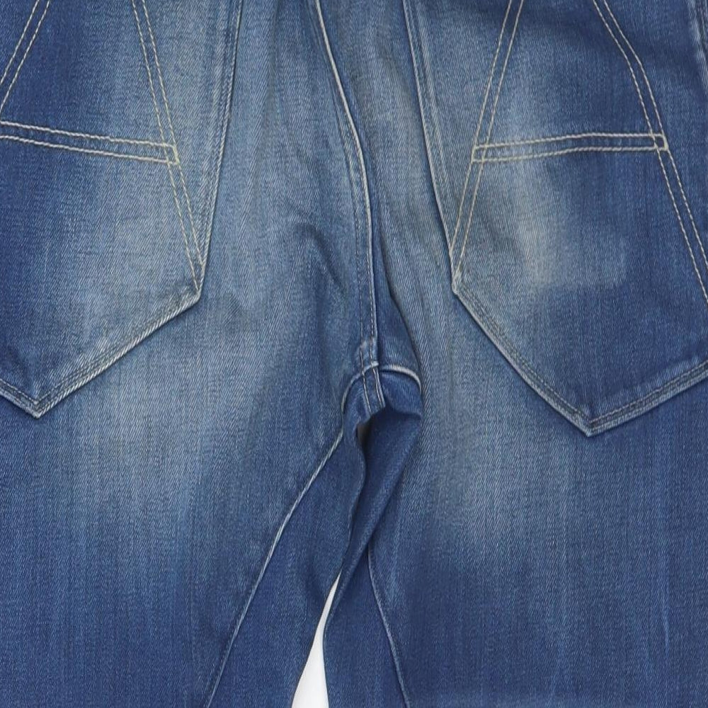 G-Star Mens Blue  Cotton Tapered Jeans Size 36 in L23 in Regular Button