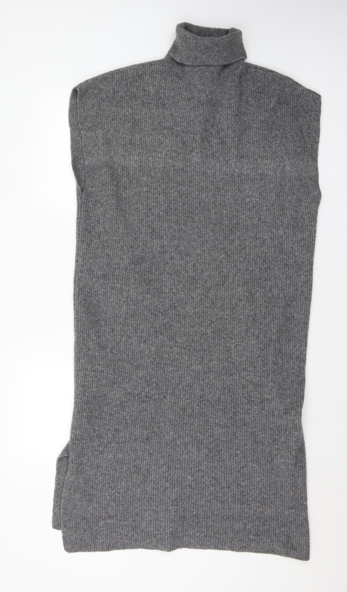Primark Womens Grey  Polyester Jumper Dress  Size 14  Roll Neck