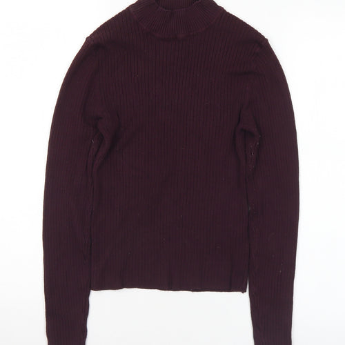 Primark Womens Purple Mock Neck  Viscose Pullover Jumper Size 10   - 10-12