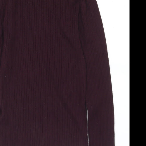 Primark Womens Purple Mock Neck  Viscose Pullover Jumper Size 10   - 10-12