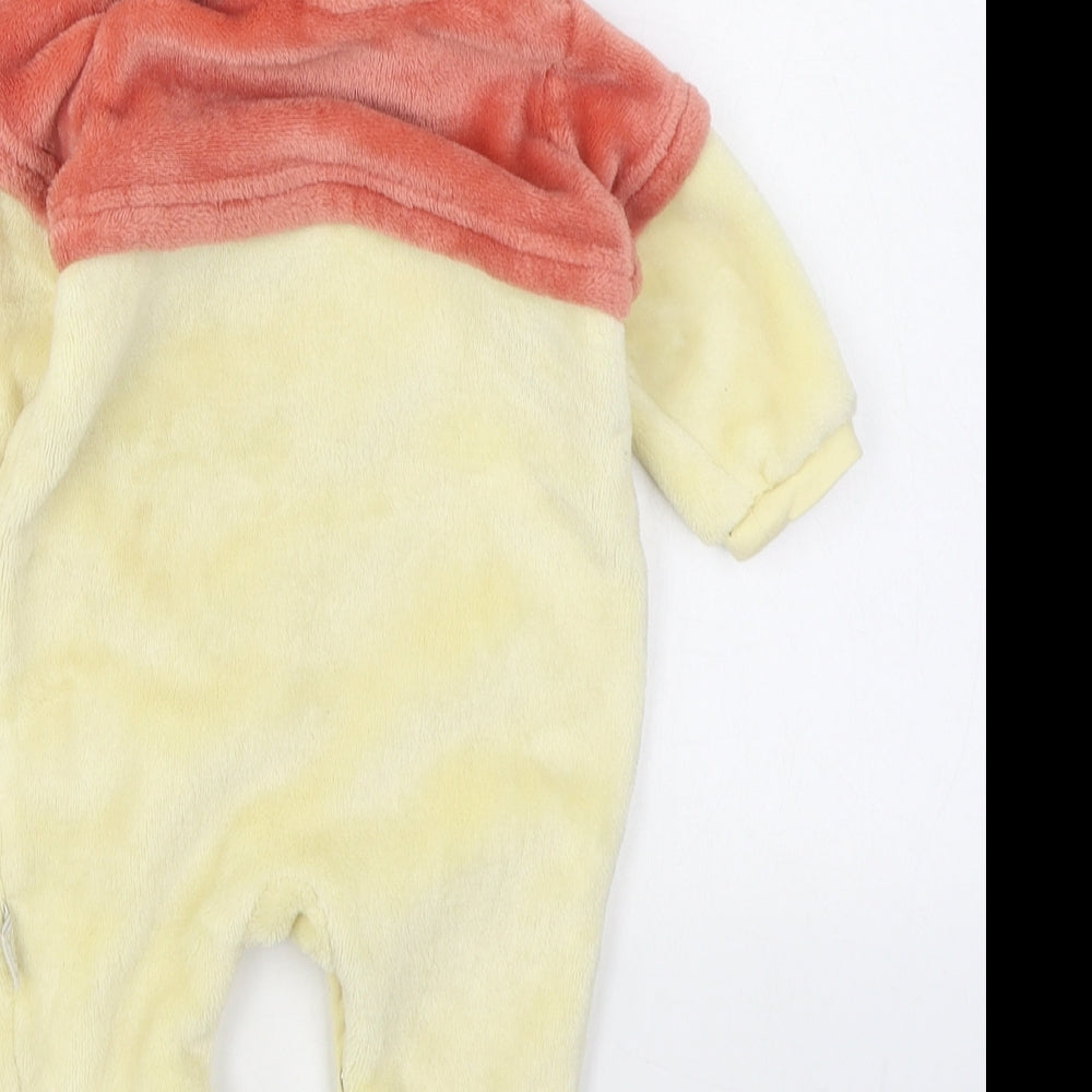 Matalan Baby Yellow  Polyester Coverall Outfit/Set Size 0-3 Months  Button - Winnie the Pooh