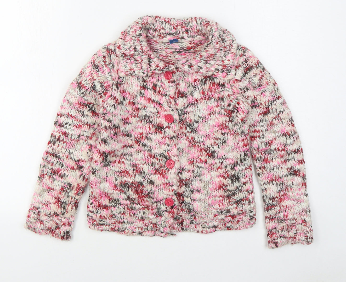 TU Girls Multicoloured Collared  Acrylic Cardigan Jumper Size 9 Years  Button