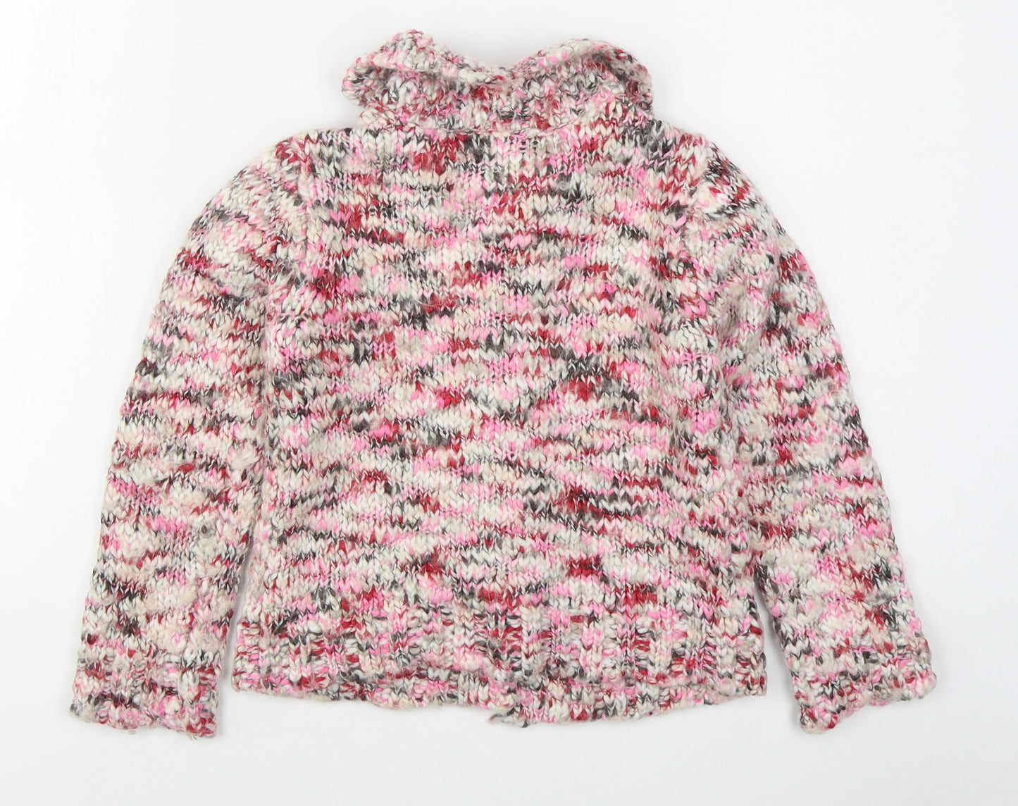 TU Girls Multicoloured Collared  Acrylic Cardigan Jumper Size 9 Years  Button