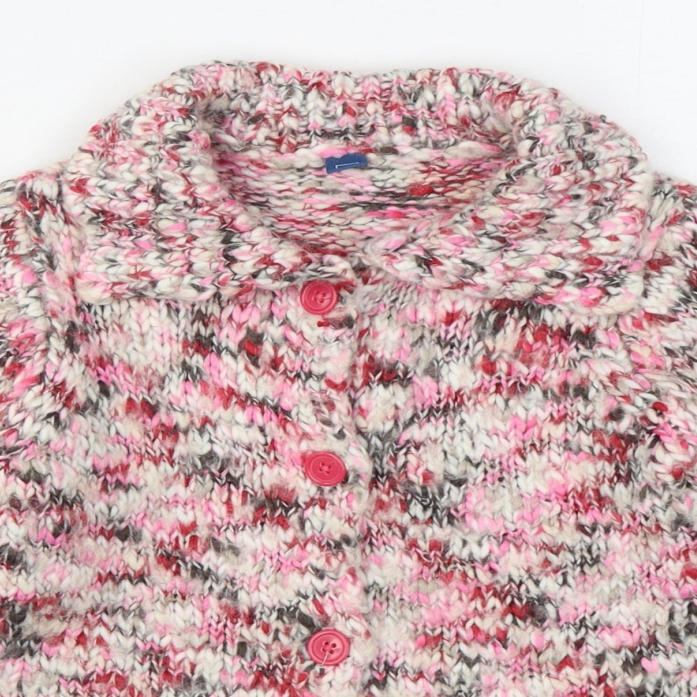TU Girls Multicoloured Collared  Acrylic Cardigan Jumper Size 9 Years  Button