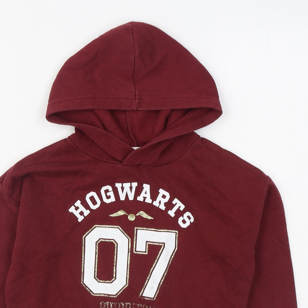 H&M Girls Red  Cotton Pullover Hoodie Size 9-10 Years  Pullover - Harry Potter