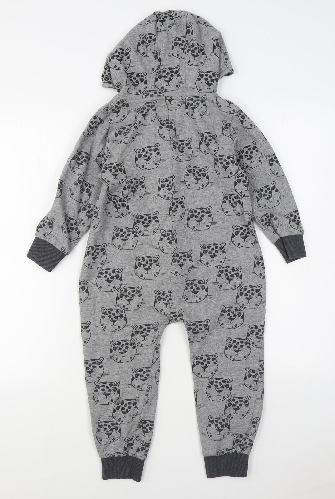 NEXT Boys Grey Geometric Cotton  One Piece Size 5-6 Years  Zip