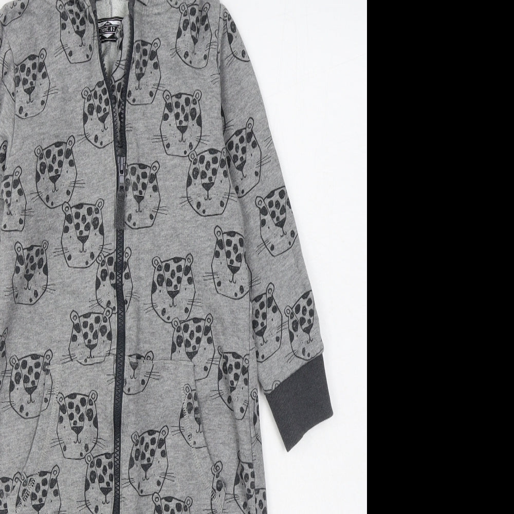 NEXT Boys Grey Geometric Cotton  One Piece Size 5-6 Years  Zip