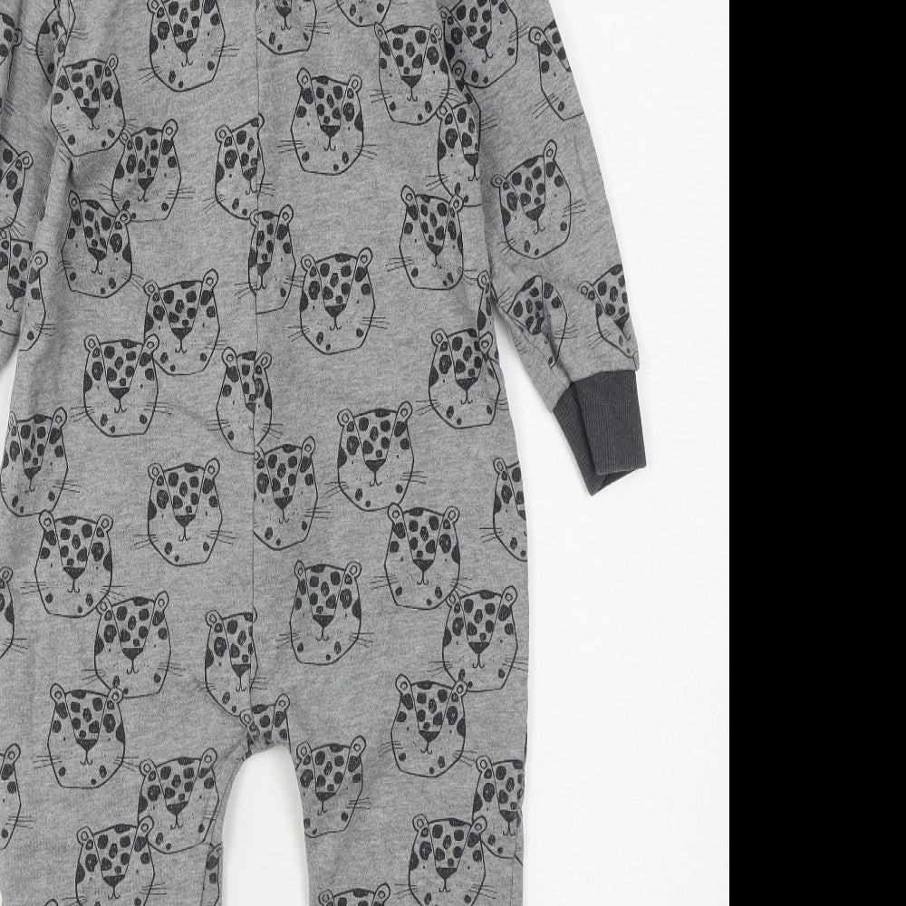 NEXT Boys Grey Geometric Cotton  One Piece Size 5-6 Years  Zip