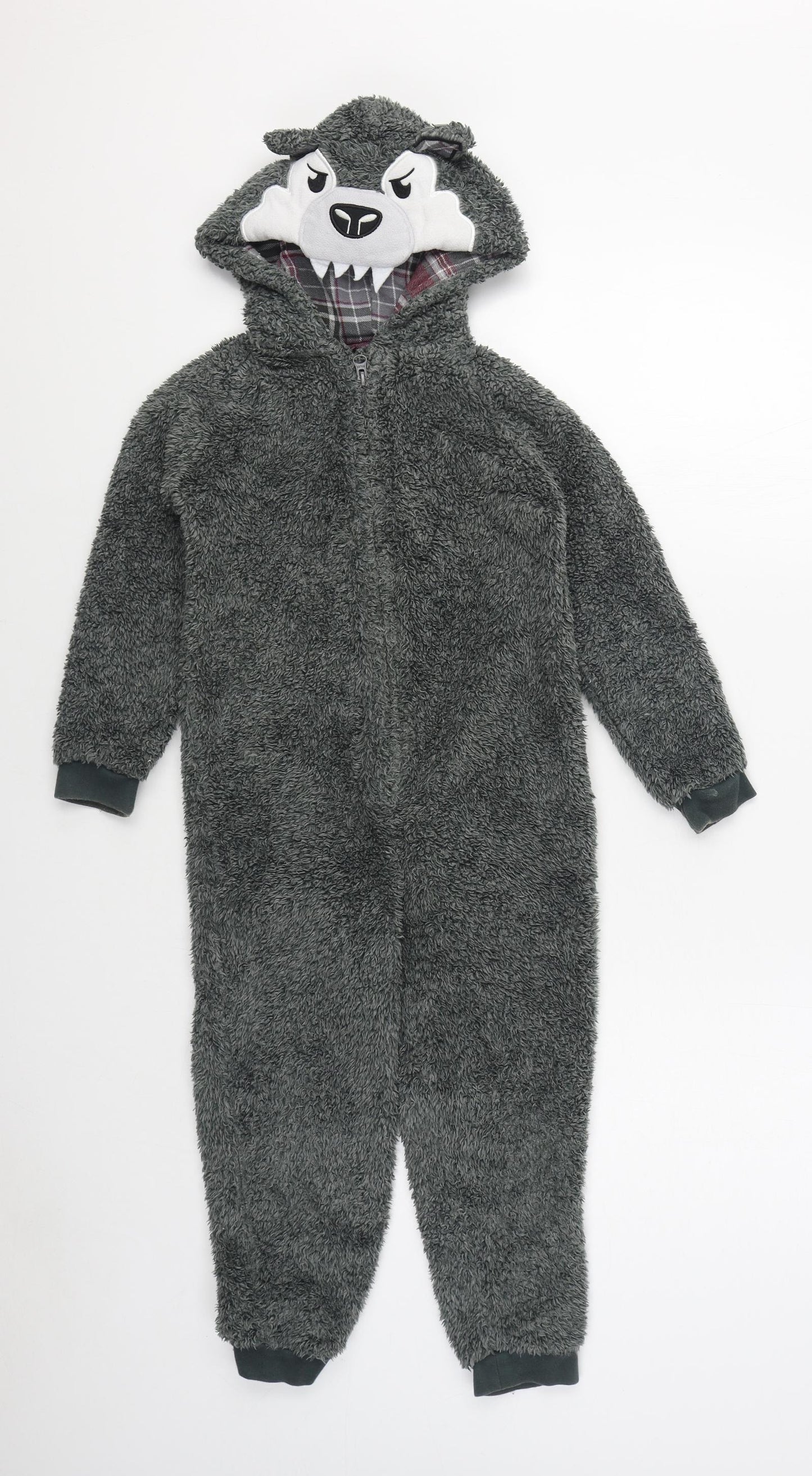 George Boys Grey Solid Polyester  One Piece Size 5-6 Years  Zip - Wolf