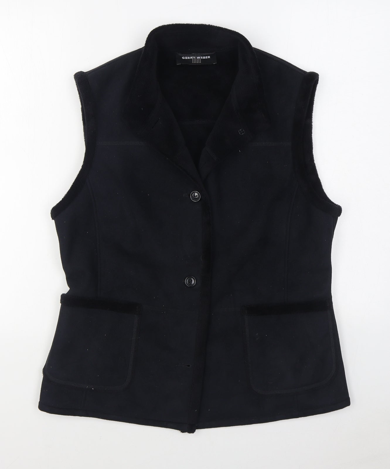Gerry Weber Womens Black   Gilet Jacket Size 14  Button