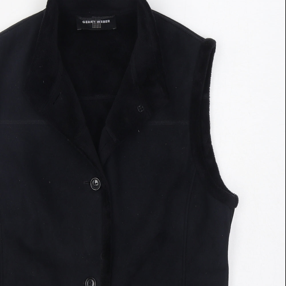 Gerry Weber Womens Black   Gilet Jacket Size 14  Button