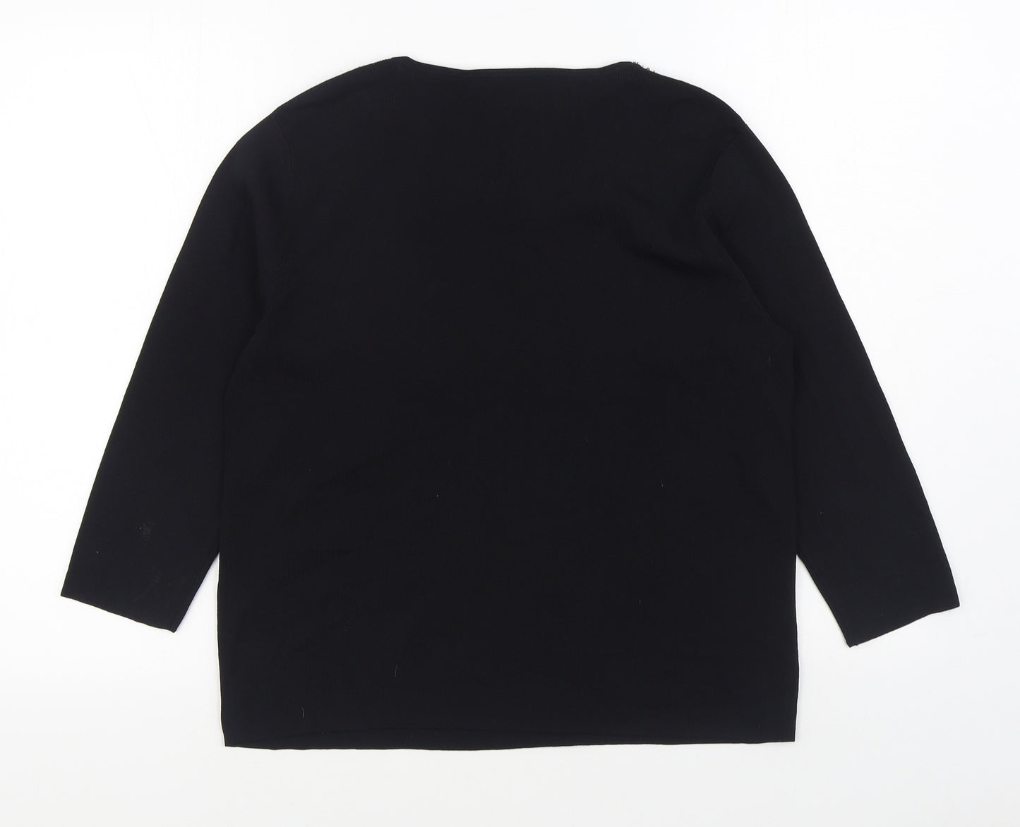 Casamia Womens Black Scoop Neck  Viscose Pullover Jumper Size M