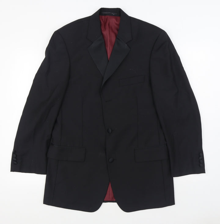 Scott & Taylor Mens Black  Wool Jacket Suit Jacket Size 38