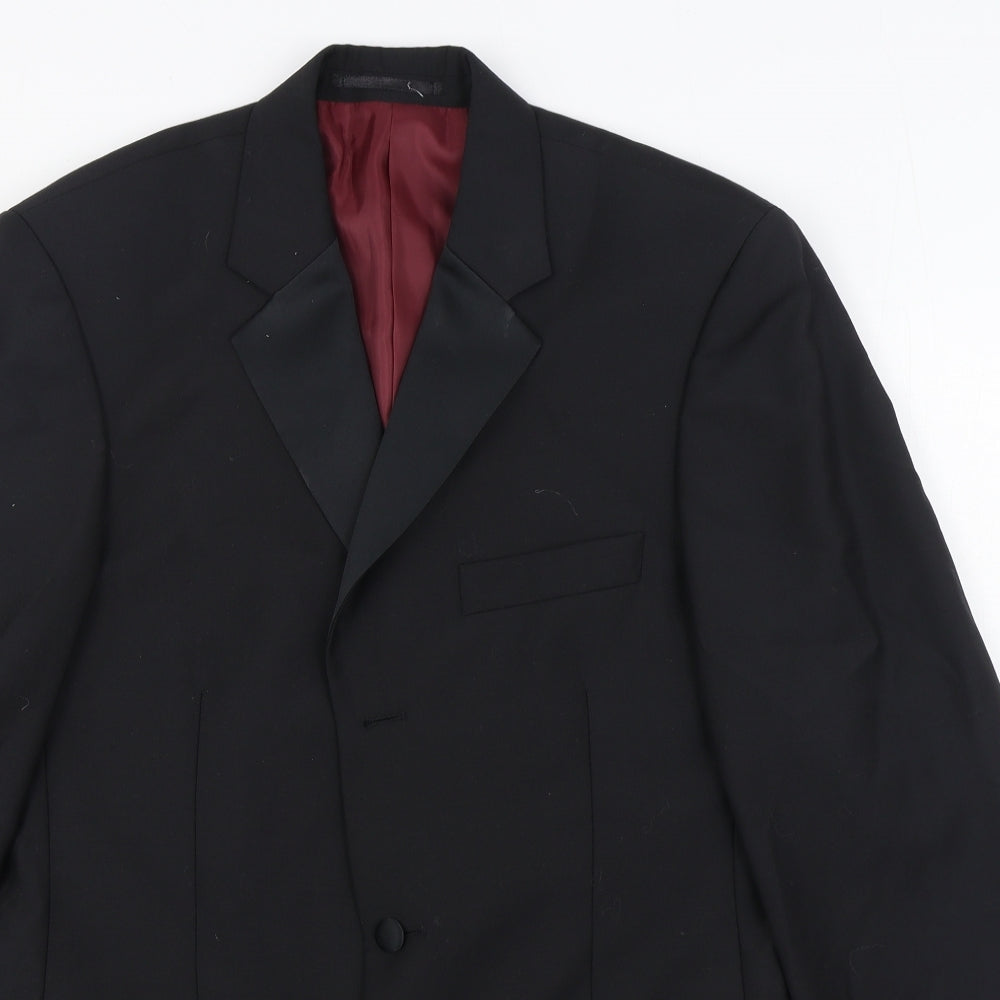 Scott & Taylor Mens Black  Wool Jacket Suit Jacket Size 38